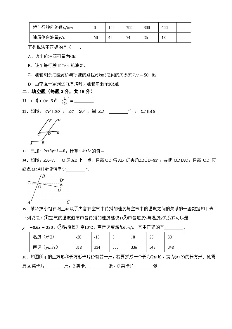 广东省佛山市高明区2022-2023学年七年级数学下学期期中模拟试卷北师大版03