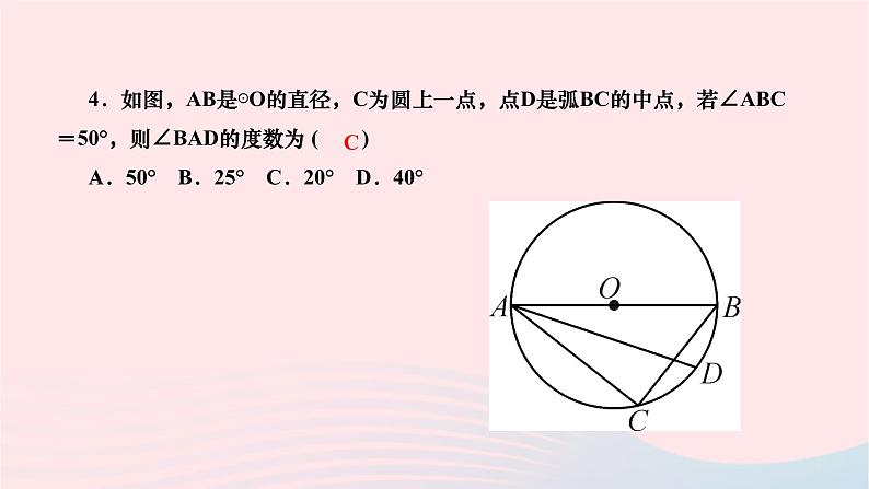 2024九年级数学下册第27章圆27.1圆的认识27.1.3圆周角作业课件新版华东师大版第6页