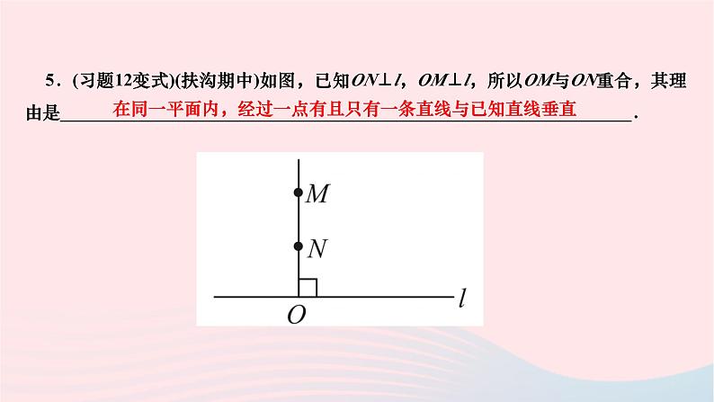 2024七年级数学下册第五章相交线与平行线5.1相交线5.1.2垂线作业课件新版新人教版第6页