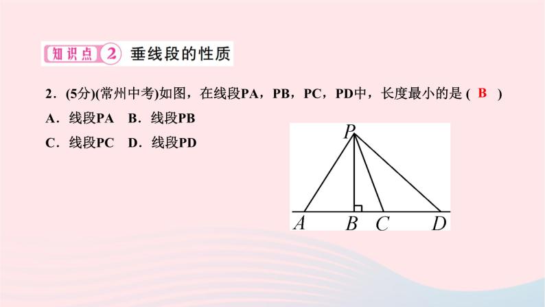 2024七年级数学下册第五章相交线与平行线5.1相交线5.1.2垂线第二课时垂线段及点到直线的距离作业课件新版新人教版04