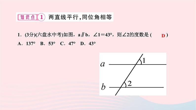 2024七年级数学下册第五章相交线与平行线5.3平行线的性质5.3.1平行线的性质第一课时平行线的性质作业课件新版新人教版03