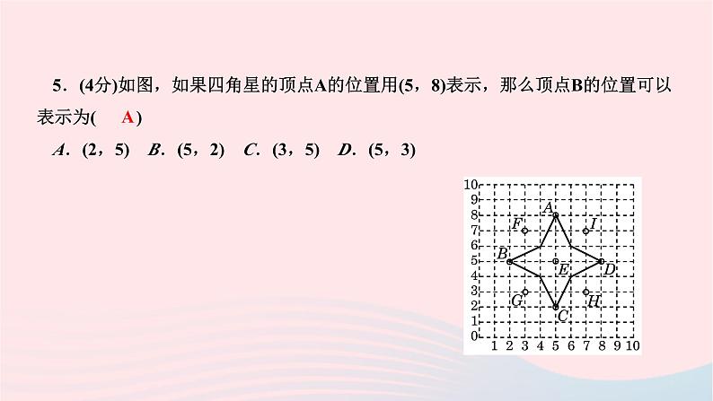 2024七年级数学下册第七章平面直角坐标系7.1平面直角坐标系7.1.1有序数对作业课件新版新人教版06