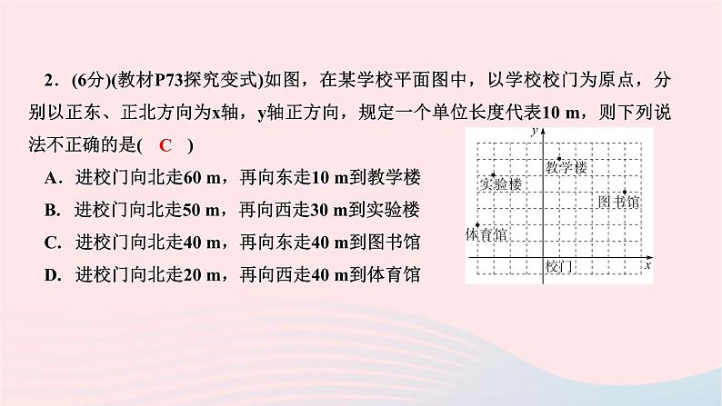 2024七年级数学下册第七章平面直角坐标系7.2坐标方法的简单应用7.2.1用坐标表示地理位置作业课件新版新人教版04