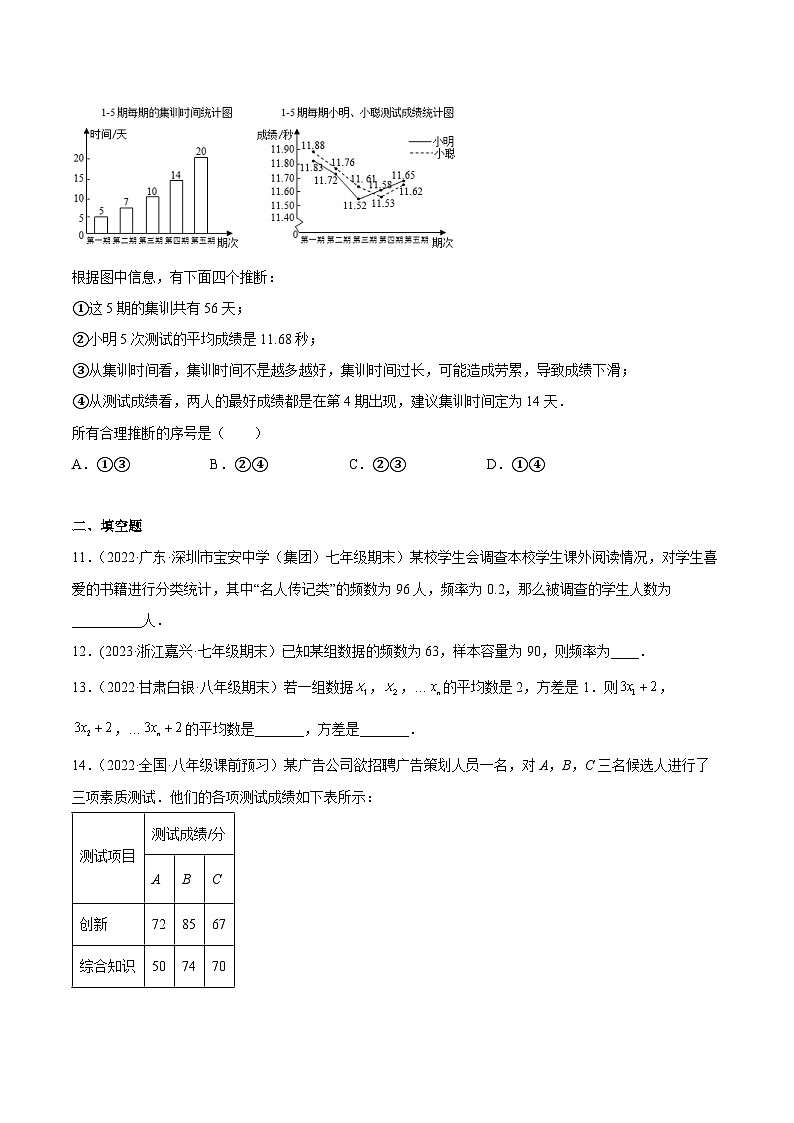 沪科版八年级数学下学期核心考点精讲精练 专题23 数据的分析章末素养评估卷-【专题重点突破】(原卷版+解析)第3页