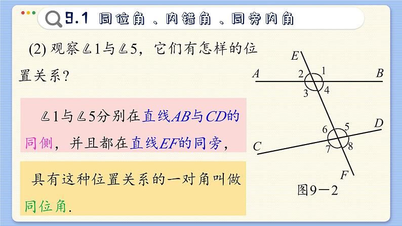 青岛数学七年级下册 9.1  同位角、内错角、同旁内角  PPT课件05