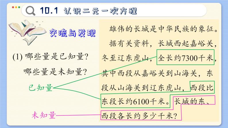青岛数学七年级下册 10.1  认识二元一次方程组  PPT课件04