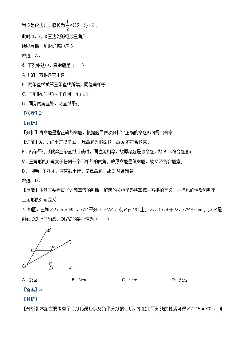 安徽省合肥市经开区实验中学2023-2024学年八年级上学期期末数学试题（原卷+解析）03