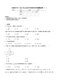 2024年山东省中考数学常考题模拟卷（一）（含解析）