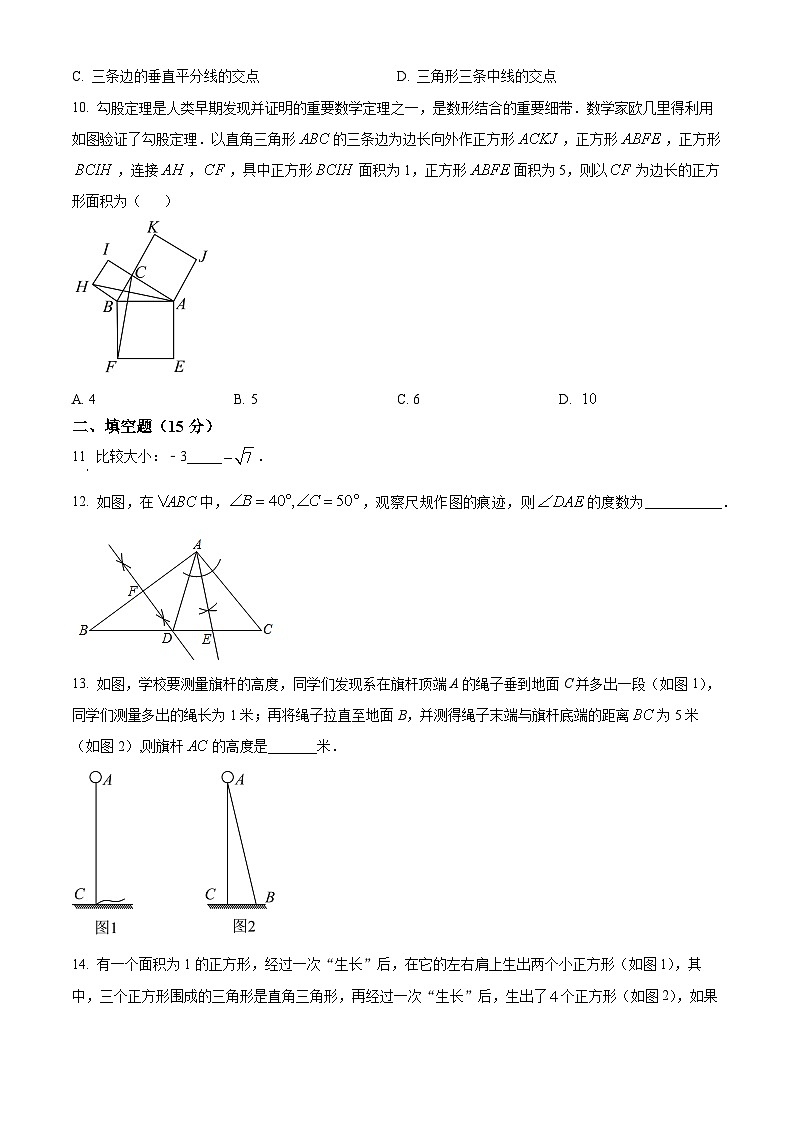 精品解析：河南省南阳市宛城区宛城区官庄镇第一初级中学2023-2024学年八年级上学期1月月考数学试题（原卷版）第3页