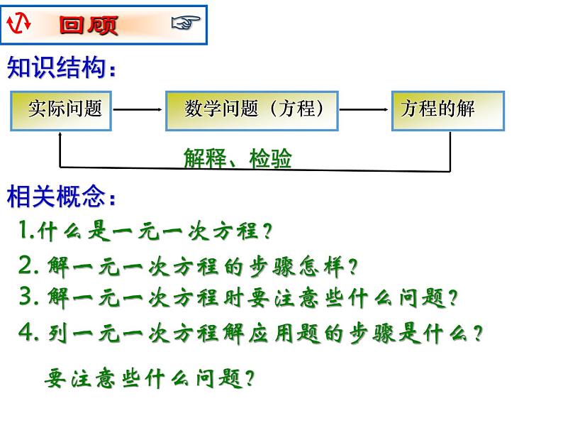 第4章 一元一次方程复习 苏科版七年级上册数学课件第2页