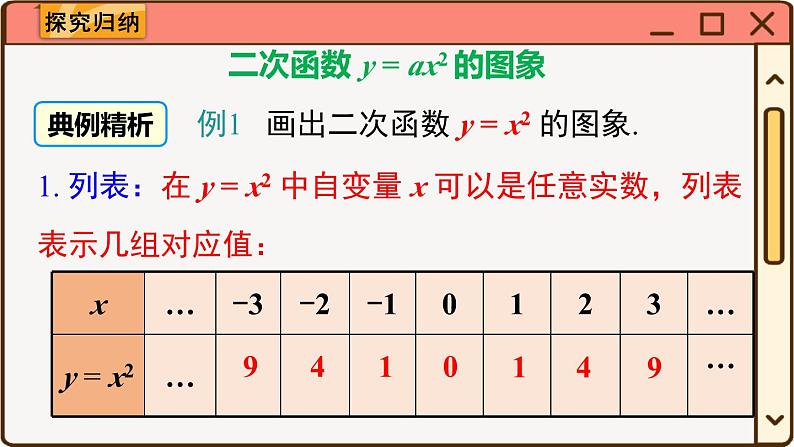 华师大数学九年级下册 26.2.1 二次函数y=ax2的图象与性质 PPT课件第3页