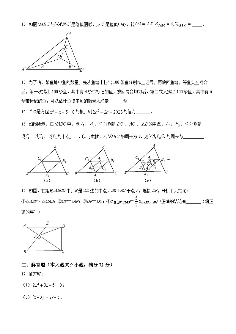 精品解析：四川省达州市渠县临巴中学2023-2024学年九年级上学期期中数学模拟测试题（原卷版）第3页