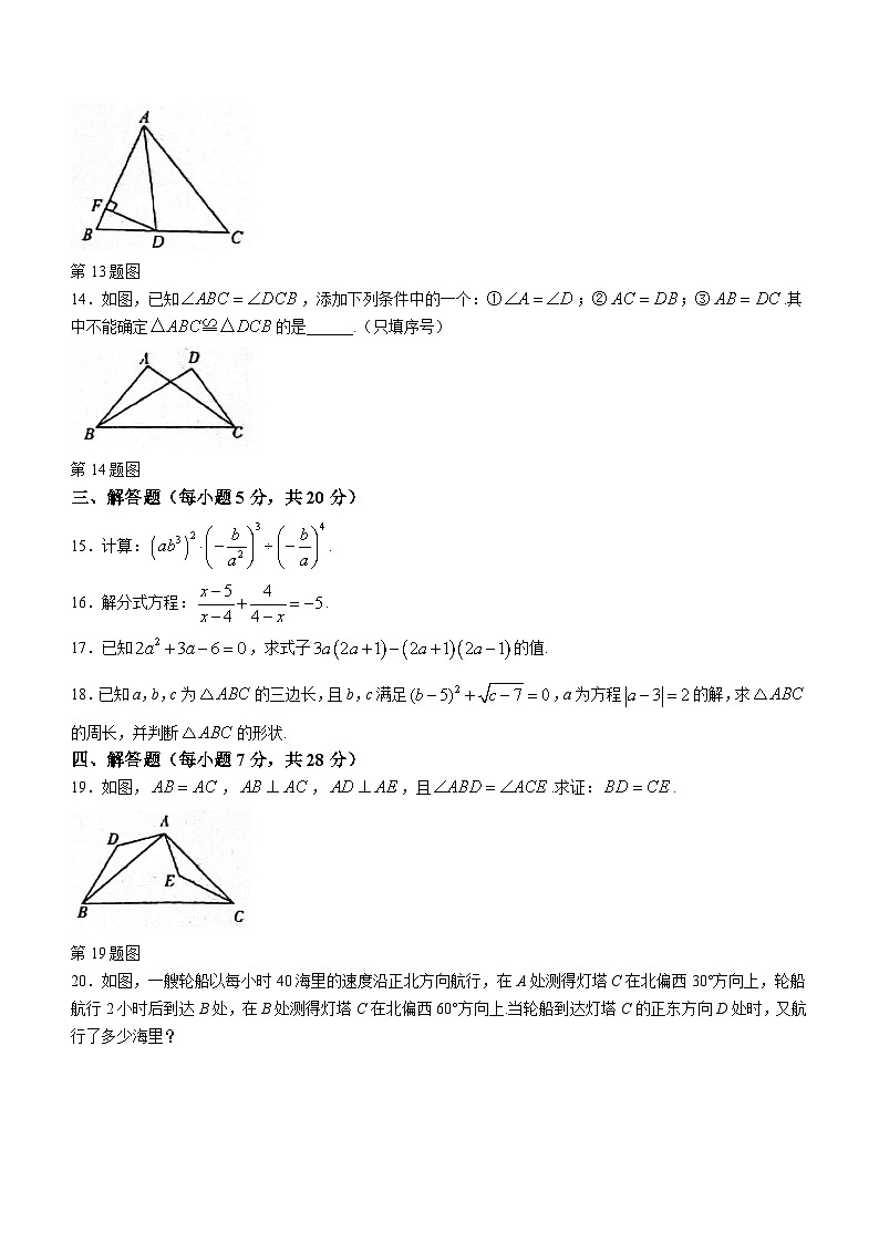吉林省吉林市舒兰市2023-2024学年八年级上学期期末数学试题03