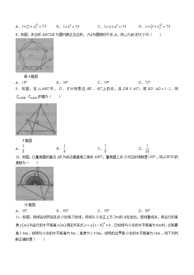 山东省德州市宁津县2023-2024学年九年级上学期期末数学试题02
