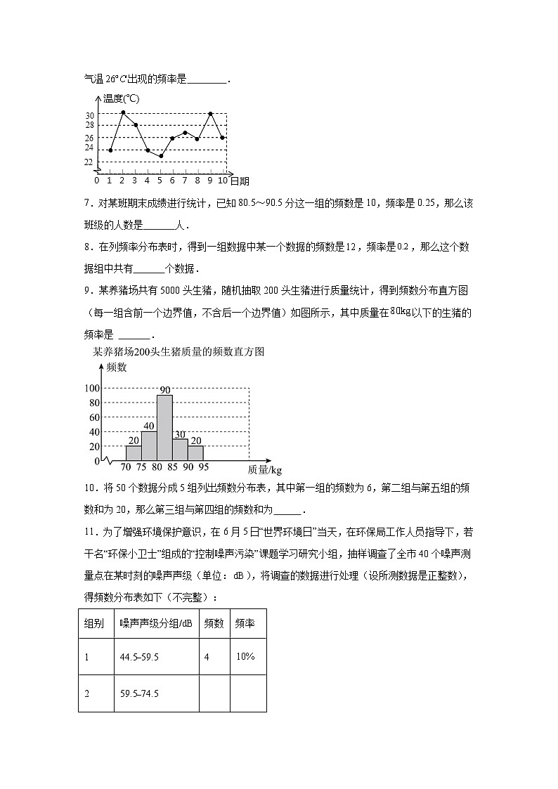 2023-2024学年苏科版数学八年级下册7.4频数分布表和频数分布直方图同步练习（含答案）第3页