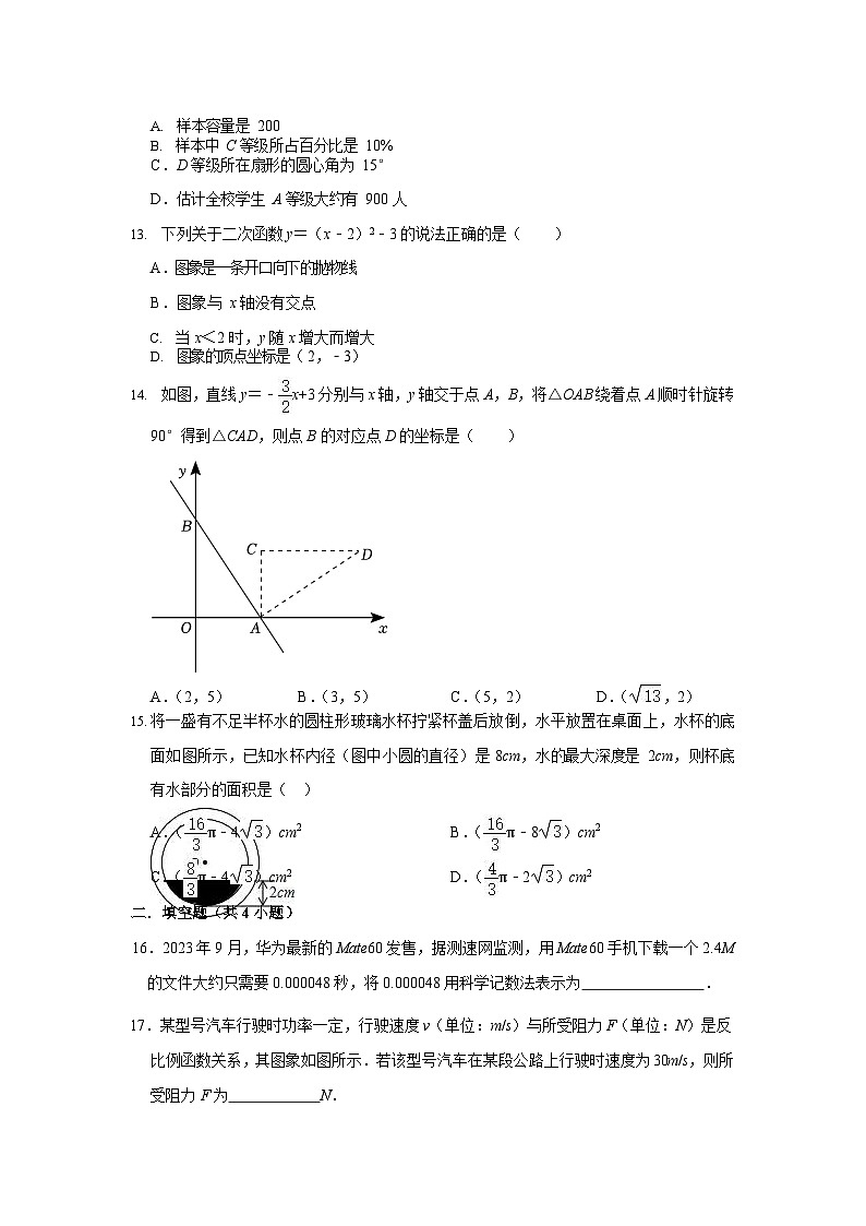06，  云南省昆明市第八中学长城红鑫校区2023——2024学年下学期开学考试九年级数学试题03