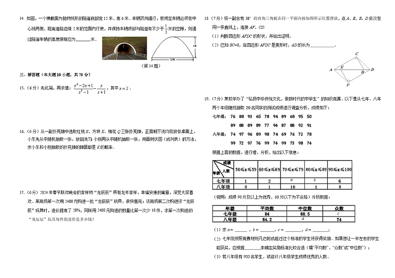 吉林省长春市朝阳区长春外国语学校2023-2024学年九年级下学期开学数学试题02