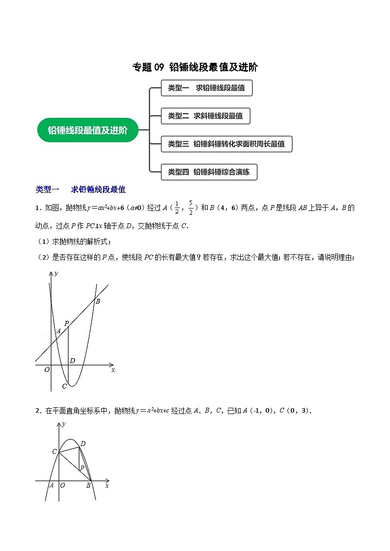 专题09 铅锤线段最值及进阶（原卷版）第1页