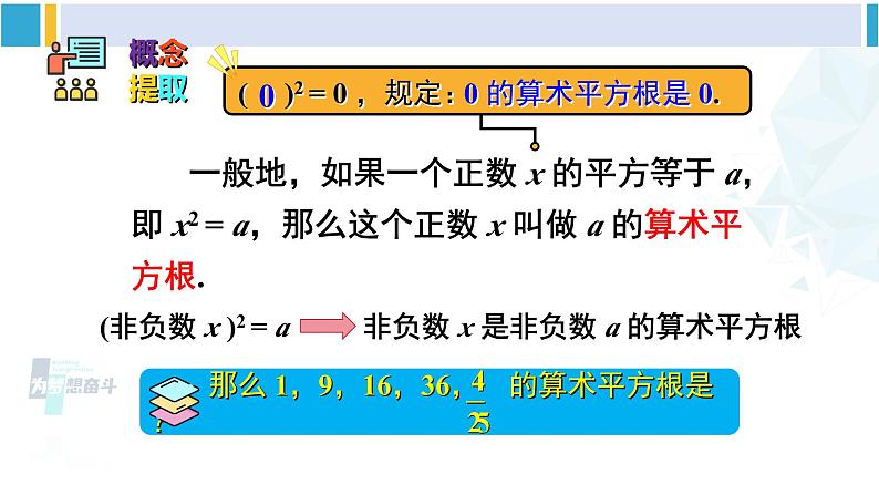 人教版七年级数学下册 第六章 实数第一课时 算术平方根（课件）第8页