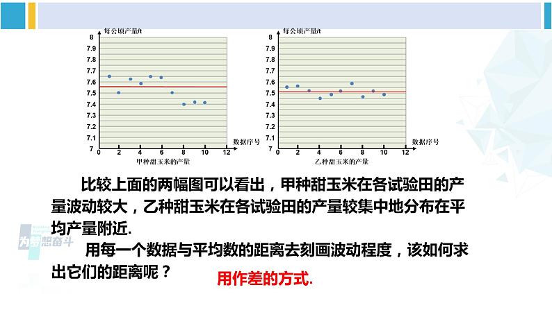 人教版八年级数学下册 第二十章 数据的分析第一课时 方差（课件）第5页