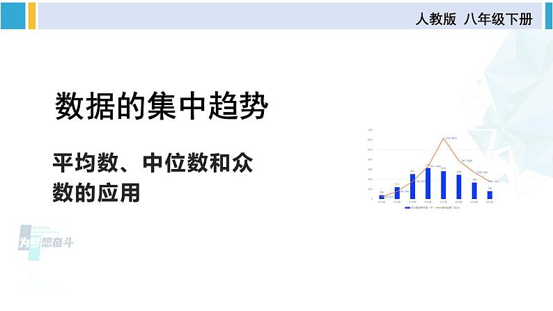 人教版八年级数学下册 第二十章 数据的分析第二课时 平均数、中位数和众数的应用（课件）第1页