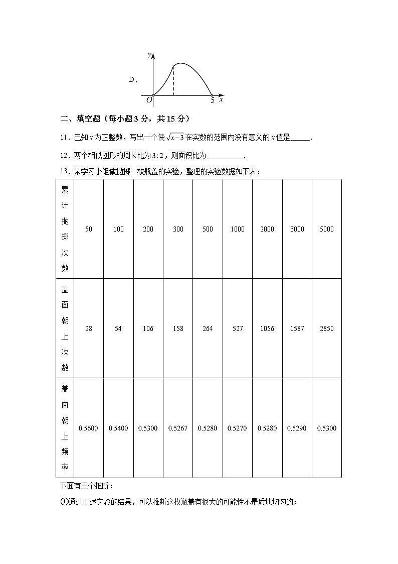 河南省南阳市油田2023-2024学年九年级上学期期末考试数学试题(含解析)03