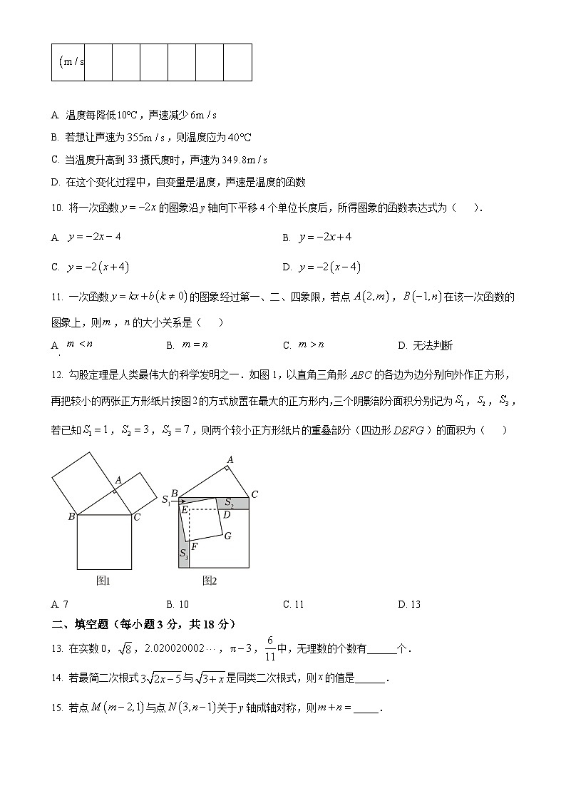 精品解析：四川省巴中市2023-2024学年八年级上学期期末数学试题（原卷版）第3页