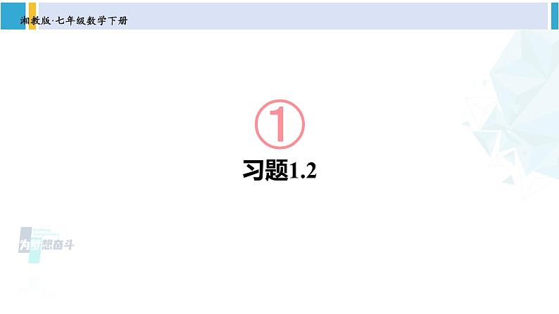 湘教版七年级数学下册 第1章 二元一次方程组 练习课（习题1.2）（课件）第1页