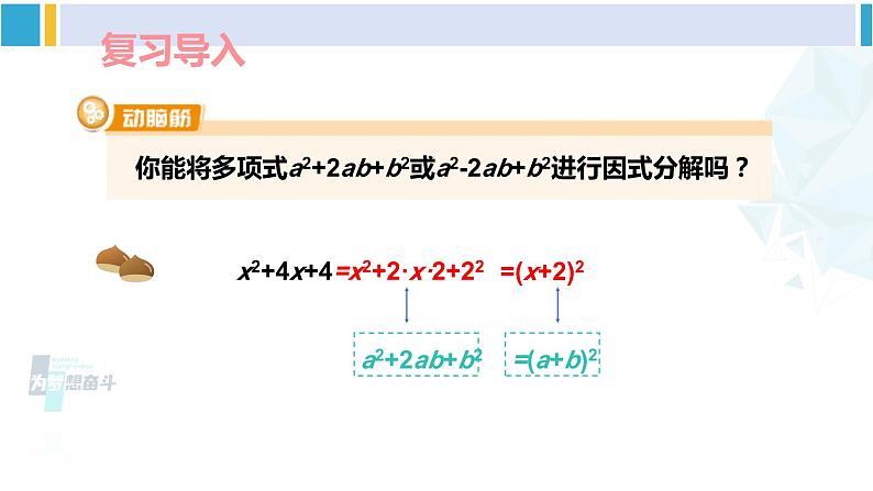 湘教版七年级数学下册 第3章 因式分解 第2课时 用完全平方公式因式分解（课件）第3页