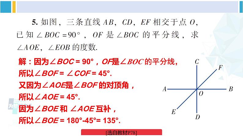 湘教版七年级数学下册 第4章 相交线与平行线 习题4.1（课件）06