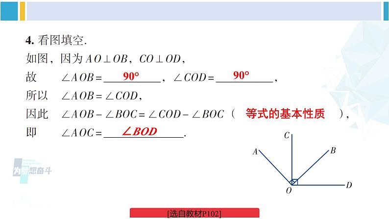 湘教版七年级数学下册 第4章 相交线与平行线 习题4.5（课件）第5页