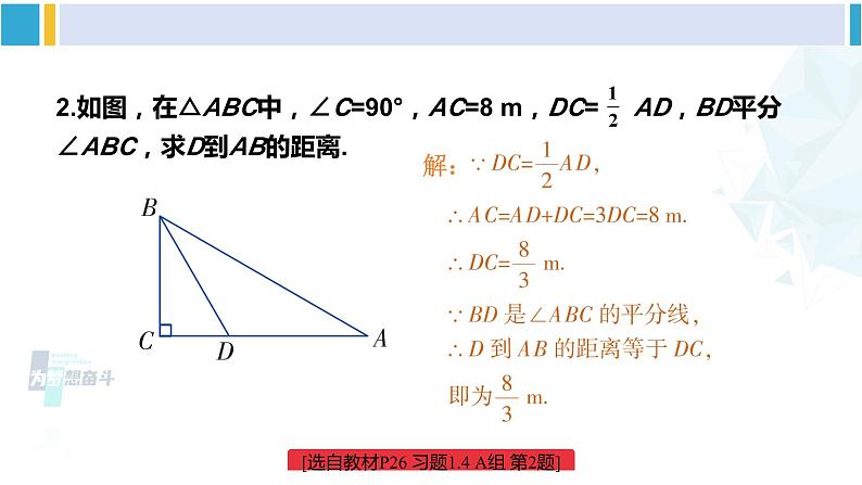 湘教版八年级数学下册 第1章 直角三角形 练习课（习题1.4）（课件）03