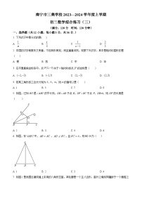 广西壮族自治区南宁市青秀区三美学校2023-2024学年八年级上学期12月月考数学试题（原卷+解析）