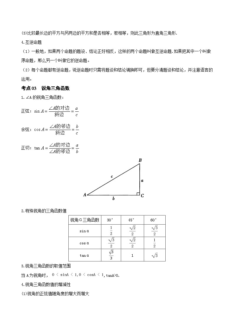 第11讲  勾股定理与锐角三角函数（知识点梳理）（记诵版）-【学霸计划】2024年中考数学大复习第2页