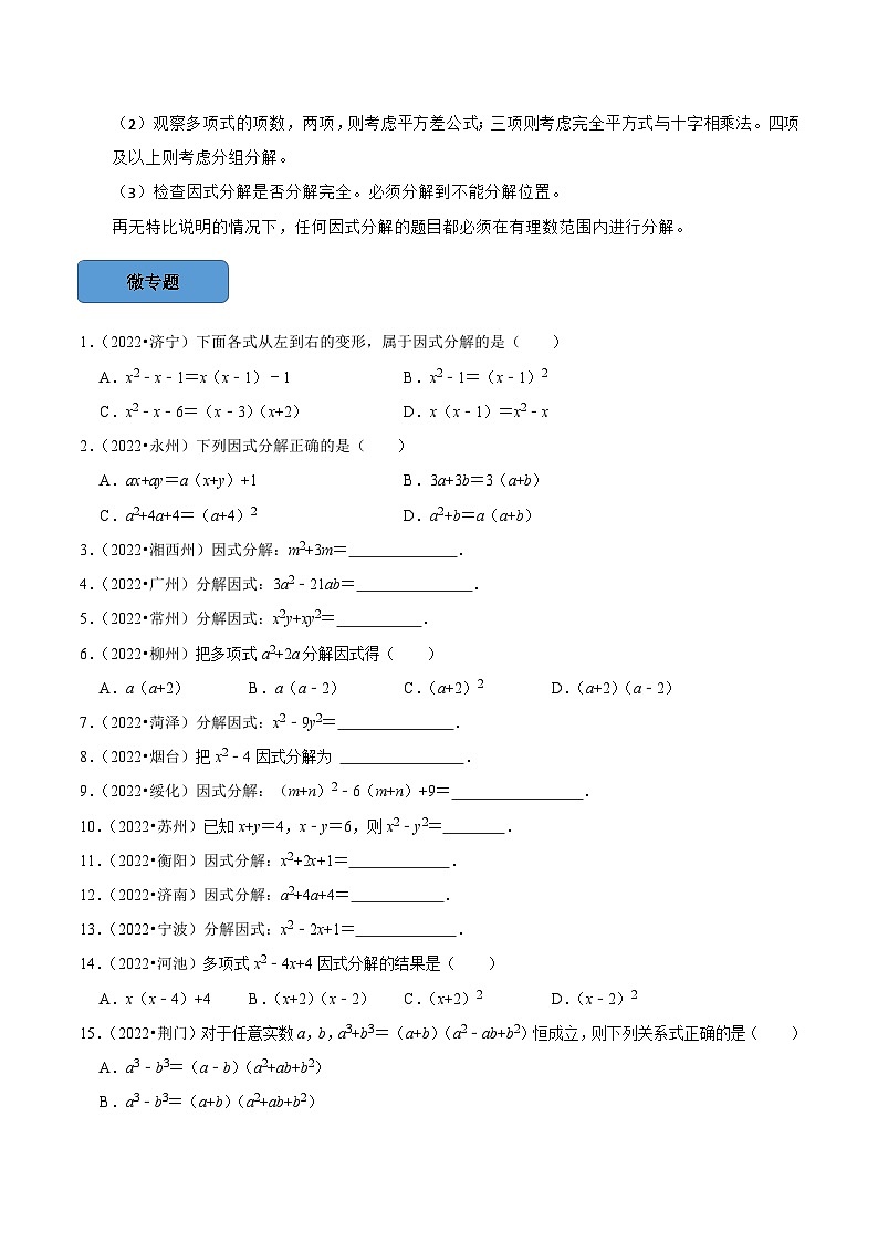 专题04 因式分解篇（原卷版）第2页