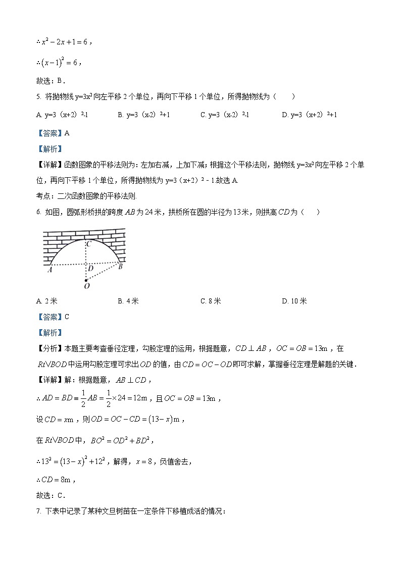 精品解析：浙江省台州市玉环市2022-2023学年九年级上学期期末数学试题 （解析版）第3页