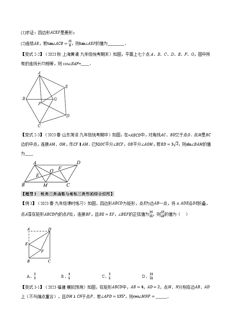专题7.6 锐角三角函数章末九大题型总结（拔尖篇）-2023-2024学年九年级数学下册举一反三系列（苏科版）03