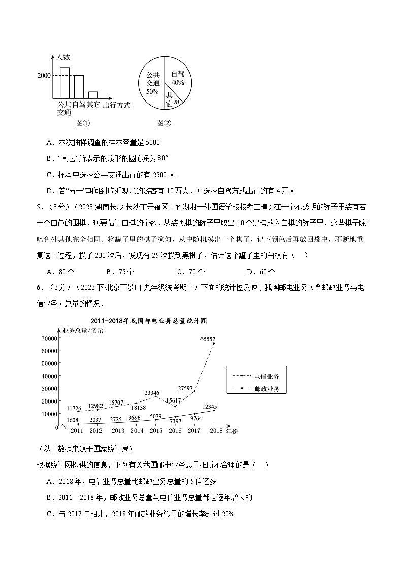 专题8.2 统计和概率的简单应用章末拔尖卷-2023-2024学年九年级数学下册举一反三系列（苏科版）02