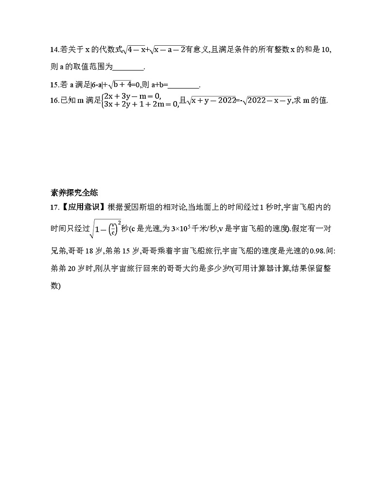 1.1 二次根式 浙教版数学八年级下册素养提升练习(含解析)03