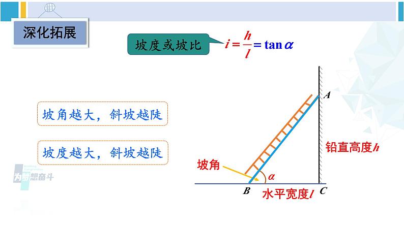 北师大版九年级数学下册 第一章 直角三角形的边角关系 第三课时 坡度问题（课件）05