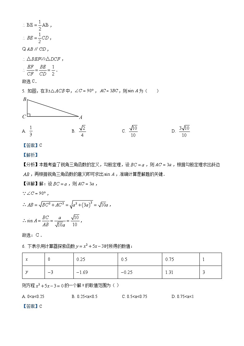 江苏省宿迁市沭阳县怀文中学、人民路中学2023-2024学年九年级上学期1月期末数学试题（原卷版+解析版）03