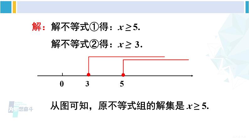 沪科版七年级数学下册 第7章 一元一次不等式与不等式组 第2课时 较复杂的一元一次不等式组的解法（课件）第7页