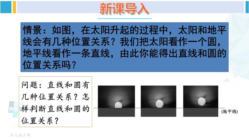 沪科版九年级数学下册 第24章 圆 第1课时 直线与圆的三种位置关系、切线的性质定理（课件）02