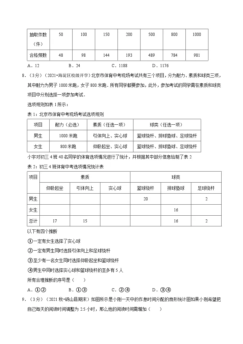 专题6.2 数据与统计图表章末测试卷（拔尖卷）（举一反三）（学生版） 2022年七年级数学下册举一反三系列（浙教版）第3页