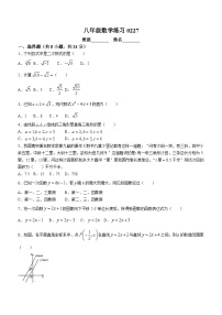 北京市第四中学2023-2024学年八年级下学期开学考试数学试题(无答案)