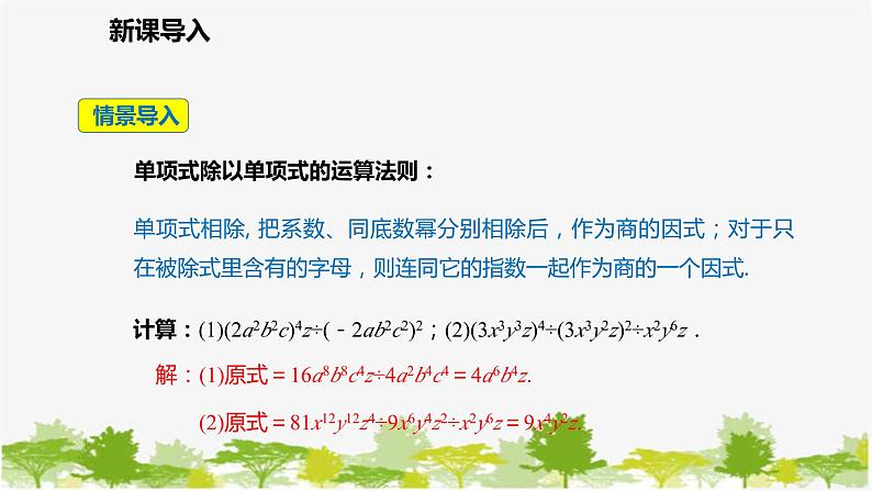 北师大版数学七年级下册 1.7.2 多项式除以单项式 课件03