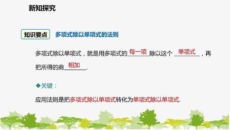 北师大版数学七年级下册 1.7.2 多项式除以单项式 课件06