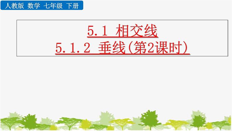 人教版数学七年级下册 5.1.2 垂线（第2课时）课件第1页