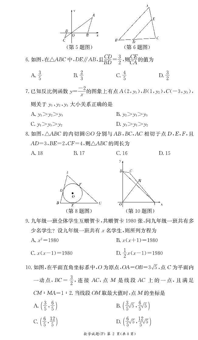 湖南省长沙市2024年春季湖南师大附中集团九年级第三次开始检测第2页