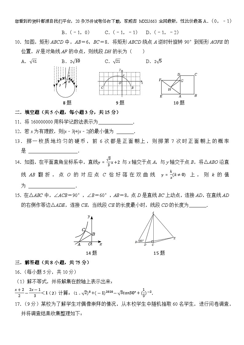 辽宁省沈阳市2023—2024学年 下学期九年级学期初数学调研试题第2页